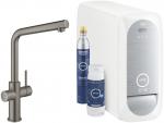 GROHE Blue Home Starter Kit, L-Auslauf, Bluetooth/WIFI, hard graphite gebürstet (31454AL1)
