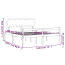 Seniorenbett mit Kopfteil Weiß Super Kingsize Massivholz