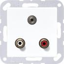 Cinch Audio / Miniklinke 3,5 mm, alpinweiß, JUNG MAA1011WW