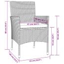 5-tlg. Garten-Essgruppe mit Kissen Beige Poly Rattan