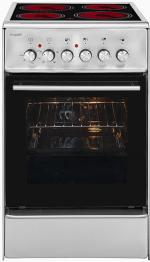 Exquisit ECM 5-4.1 EEK: A Elektro-Standherd mit Glaskeramikfeld, 50 cm breit, 47 L, Restwärmeanzeige, inox (0480039)
