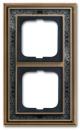 Busch-Jaeger 1722-843 Abdeckrahmen , Busch-dynasty®, 2-fach Rahmen, Messing Antik Dekor Anthrazit (2CKA001754A4669)