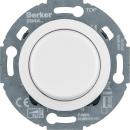 Berker 294410 Universal-Drehdimmer mit Zentralstück (R, L, C, LED), Serie 1930/Glas, polarweiß glänzend