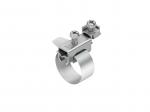 ARDEBO.de - 37/0 Erdungs-Bandschelle, längs/ quer, Bandlänge 130mm, für Rohr-Ø 8-17,5mm, Mes