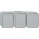 ARDEBO.de - 445809 Steckdose 3fach 16A waagerecht AquaTop Steckklemme licht/basaltgrau