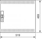 Hager FZ002NV1 Tuer, univers, rechts, geschlitzt, RAL 9010, fuer Schrank, IP3X, H:500xB:550mm