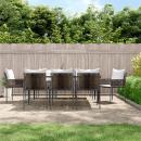9-tlg. Garten-Essgruppe mit Kissen Poly Rattan und Stahl