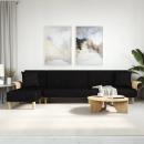 Schlafsofa in L-Form Schwarz 279x140x70 cm Stoff