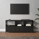 TV-Schrank Schwarz 102x33x45 cm Holzwerkstoff und Eisen