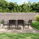 7-tlg. Garten-Essgruppe mit Kissen Poly Rattan und Stahl