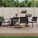 5-tlg. Garten-Essgruppe mit Kissen Poly Rattan und Stahl
