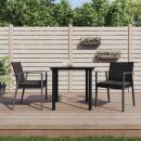 3-tlg. Garten-Essgruppe mit Kissen Poly Rattan und Stahl