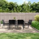 7-tlg. Garten-Essgruppe mit Kissen Poly Rattan und Stahl