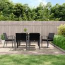 7-tlg. Garten-Essgruppe mit Kissen Poly Rattan und Stahl