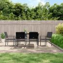 7-tlg. Garten-Essgruppe Poly Rattan und Stahl