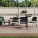 5-tlg. Garten-Essgruppe Poly Rattan und Stahl