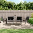 7-tlg. Garten-Essgruppe Poly Rattan und Stahl