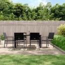 7-tlg. Garten-Essgruppe Poly Rattan und Stahl