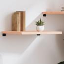 Wandregal 60x50x(2-4) cm Massivholz Eiche Unbehandelt