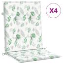 Niedriglehner-Auflagen 4 Stk. Blattmuster Stoff