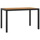 3-tlg. Garten-Essgruppe mit Kissen Poly Rattan Schwarz