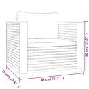 Gartensessel mit Dunkelgrauen Kissen Massivholz Teak