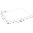 Tischplatte 60x50x2 cm Massivholz Eiche Behandelt Baumkante