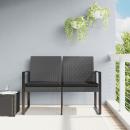 Gartenbank 2-Sitzer mit Kissen Dunkelgrau PP-Rattan