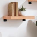 Wandregal Hellbraun 40x30x(2-6) cm Massivholz Eiche Behandelt