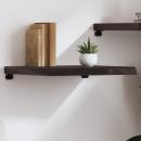 Wandregal Dunkelbraun 60x60x(2-6) cm Massivholz Eiche Behandelt