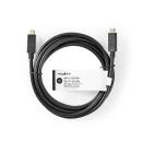 ARDEBO.de - USB-Kabel | USB 3.2 Gen 2 | USB-C? Stecker | USB-C? Stecker | 15 W | 10 Gbps | Vernickelt | 1.00 m | Rund | PVC | Schwarz | Aufhänger