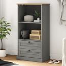 Bücherregal VIGO Grau 60x35x114,5 cm Massivholz Kiefer