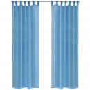 2 x Transparente Gardine Fertiggardine 140 x 245 cm türkis