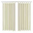 Vorhänge Gardinen aus Satin 2-teilig 140 x 175 cm Creme