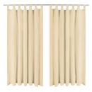 Vorhänge aus Mikro-Satin 2 Stk. mit Schlaufen 140×175 cm Beige