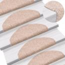 15-tlg Selbstklebende Treppenmatten Nadelvlies 65x21x4cm Braun