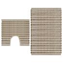 Handgewebtes Badematten-Set Jute Stoff Natur und Weiß