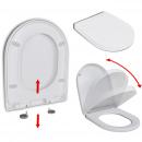 Toilettensitz mit Absenkautomatik und Quick-Release Weiß Eckig 