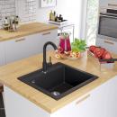 Granitspüle Einzelbecken Schwarz