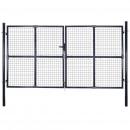 Mesh-Gartentor Verzinkter Stahl 289 x 200 cm Grau