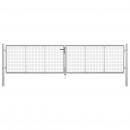 Gartentor Verzinkter Stahl 415 x 125 cm Silbern