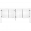 Gartentor Verzinkter Stahl 306 x 125 cm Silbern