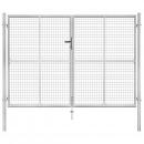 Gartentor Verzinkter Stahl 306 x 225 cm Silbern