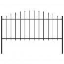 Gartenzaun mit Speerspitzen Stahl (0,5 - 0,75) x 1,7 m Schwarz