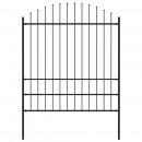 Gartenzaun mit Speerspitzen Stahl (1,75 - 2) x 1,7 m Schwarz