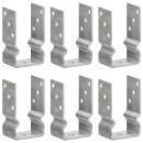 Pfostenträger 6 Stk. Silbern 8×6×15 cm Verzinkter Stahl