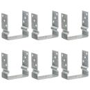 Pfostenträger 6 Stk. Silbern 14×6×15 cm Verzinkter Stahl