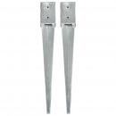 Erdspieße 2 Stk. Silbern 10×10×76 cm Verzinkter Stahl