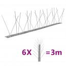 6-tlg. Taubenabwehr Spikes-Set Edelstahl 3 m 4-reihig
