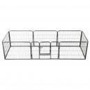 Hunde-Laufgitter 8 Paneele Stahl 60 x 80 cm Schwarz